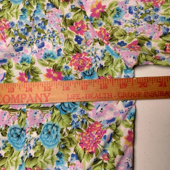 Buck & Buck House Dress Small Floral Pleated Zip Front Short Sleeve Granny - Picture 6 of 16